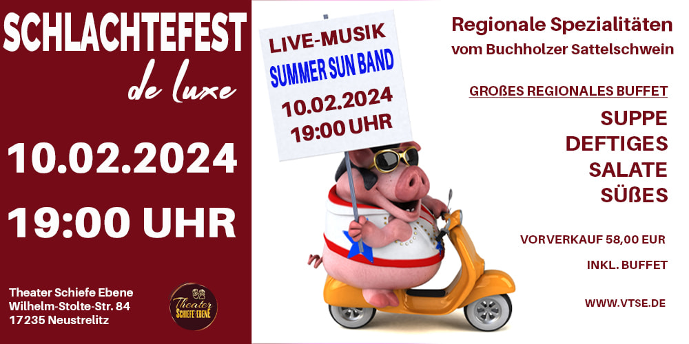 Tickets SCHLACHTEFEST DE LUXE, Summer Sun Band in Neustrelitz